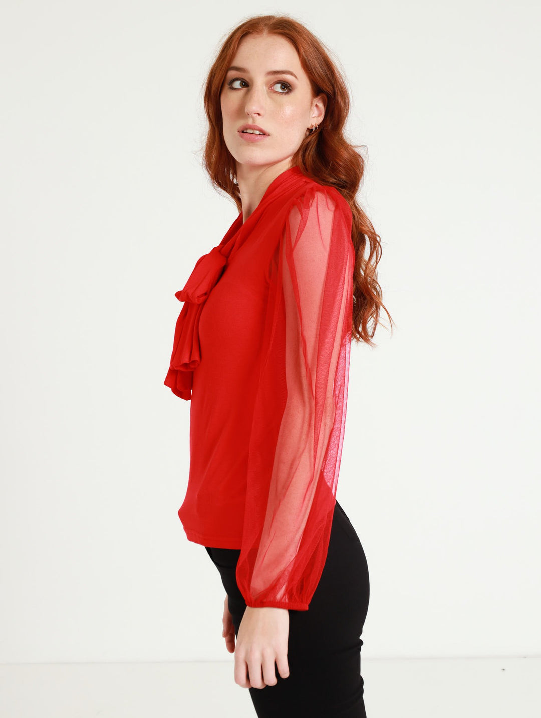 Bow Blouse - Red