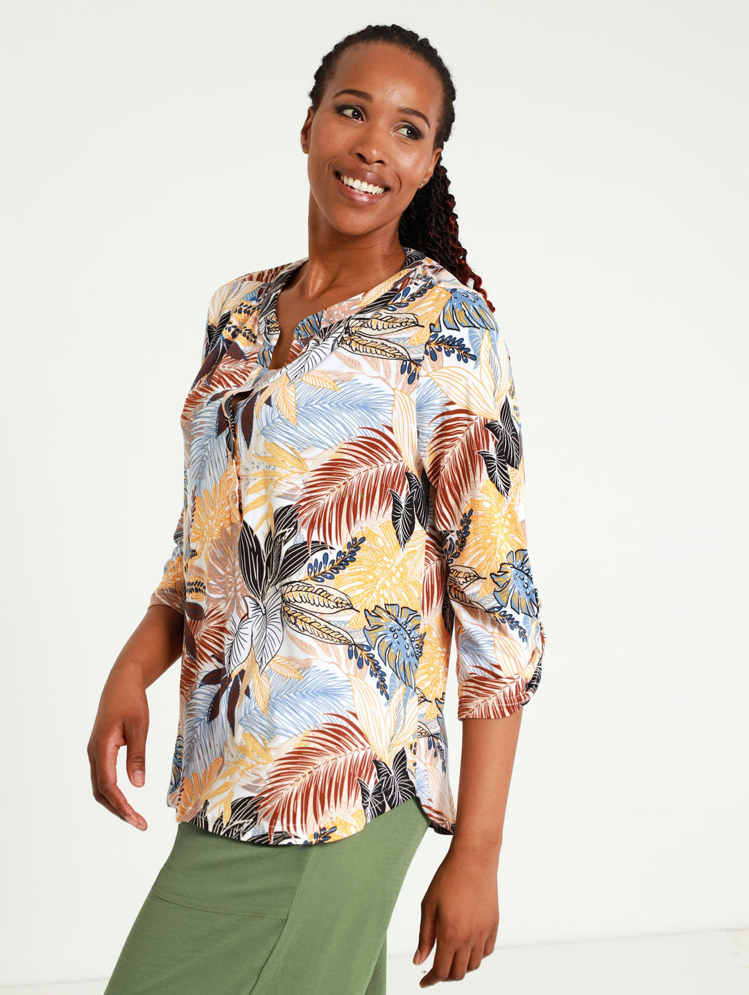 Henley Knit Top - Mustard