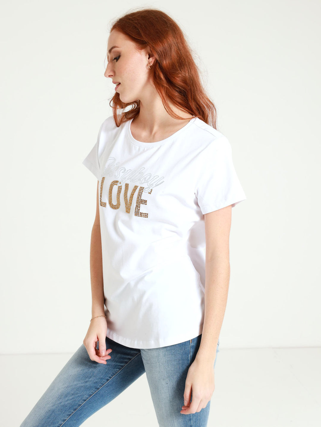 Regular Fit Top With Short Sleeves - White