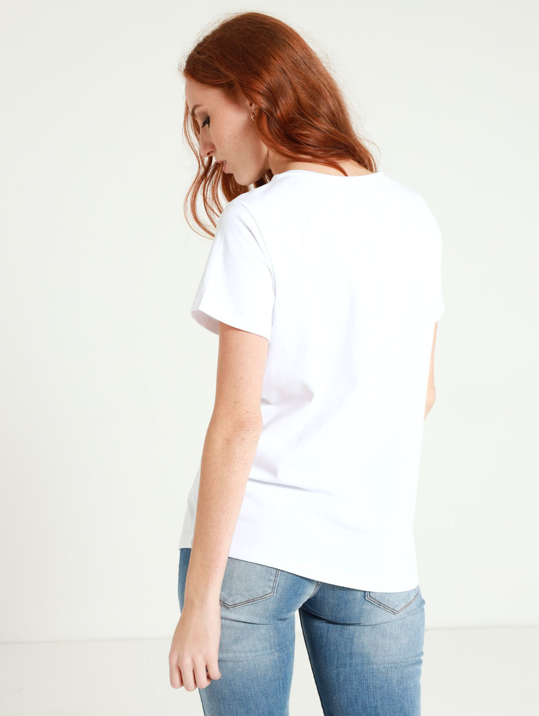Regular Fit Top With Short Sleeves - White
