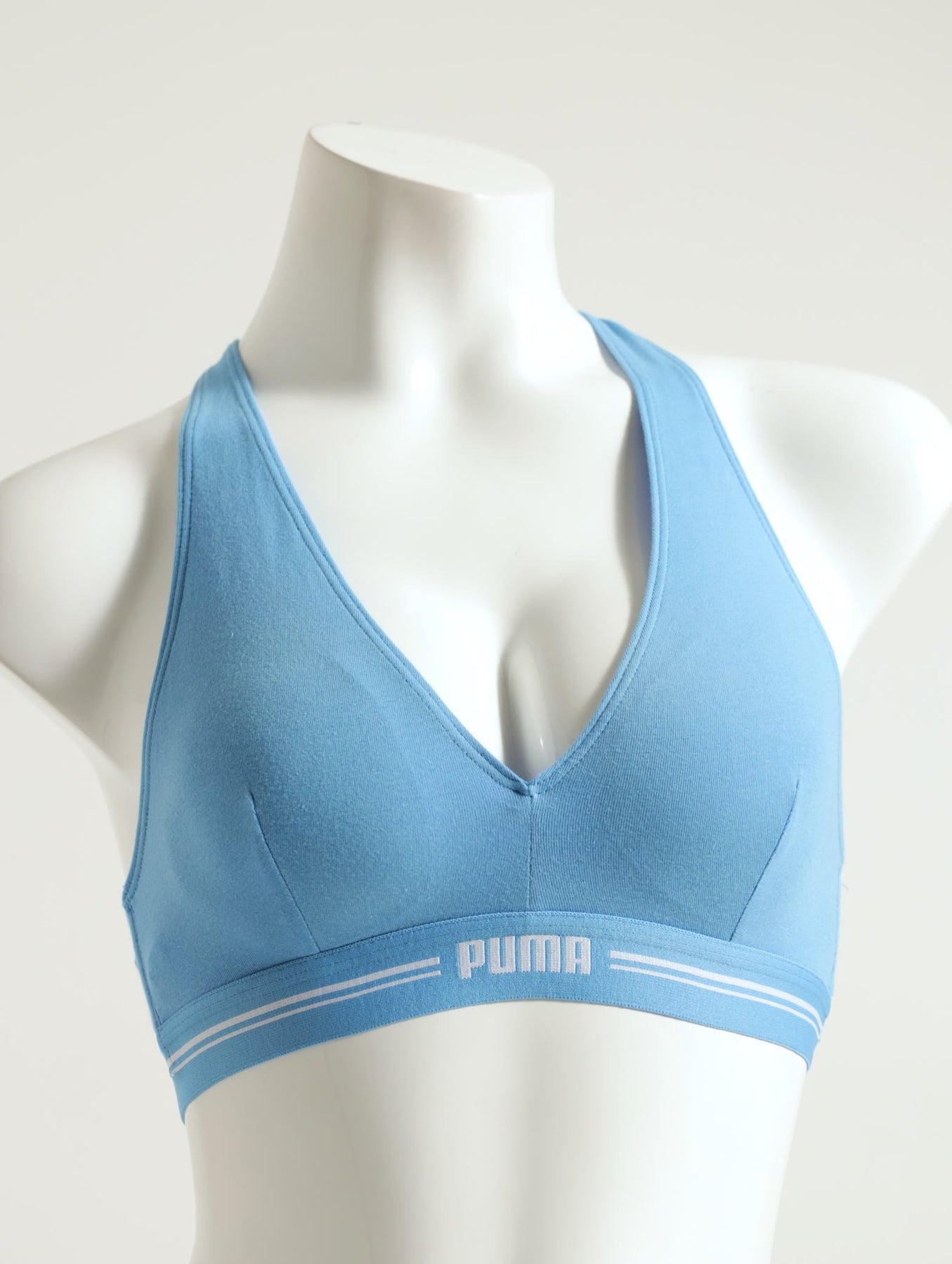 Cross-Back Padded Sports Bra Blue
