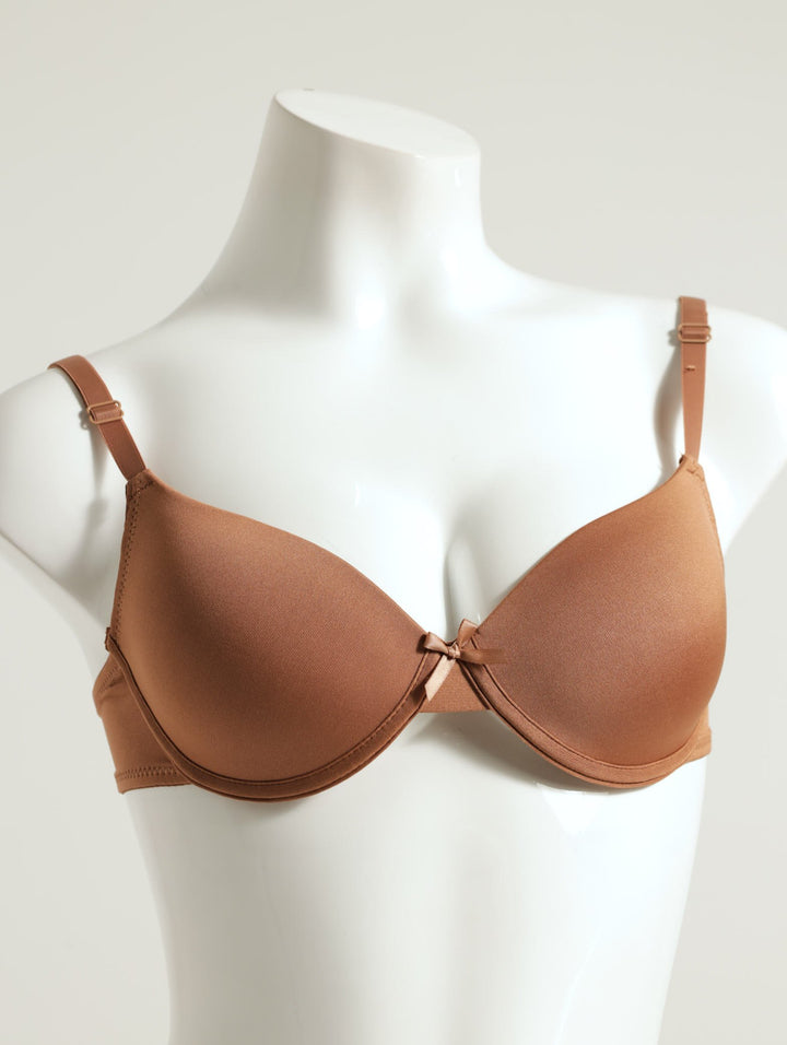 2 Pack Push Up Bra - Mocha/Black