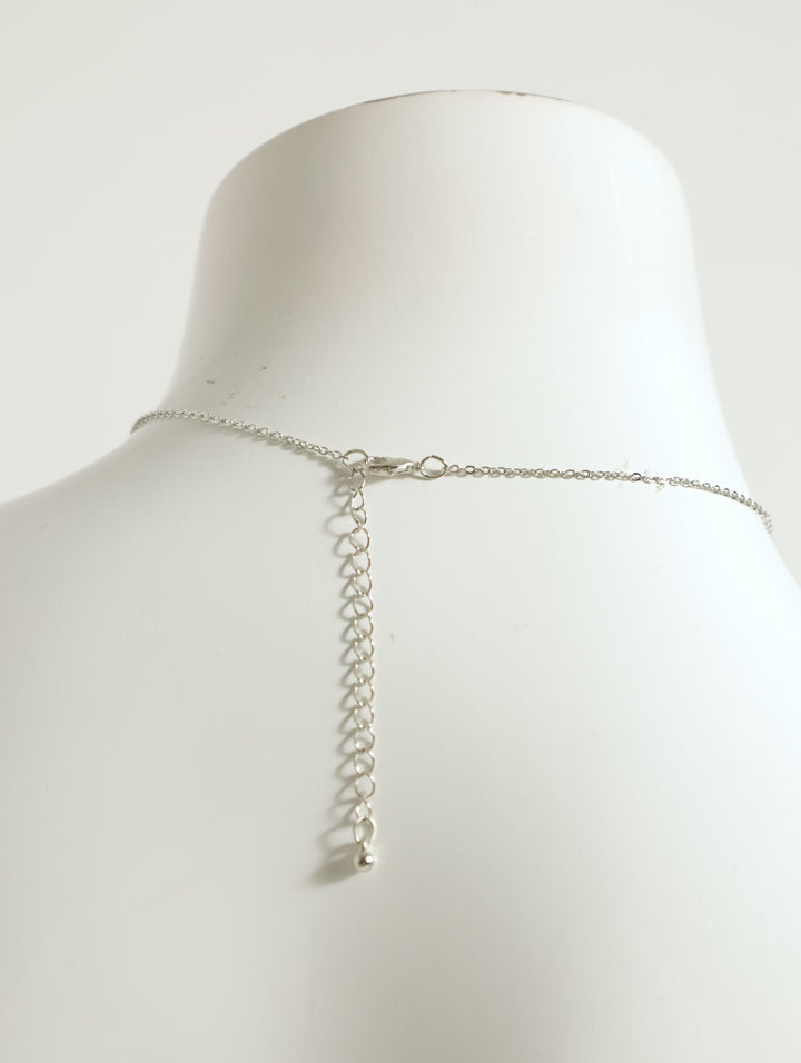 Diamante Teardrop Pendant With Matching Earrings - Silver