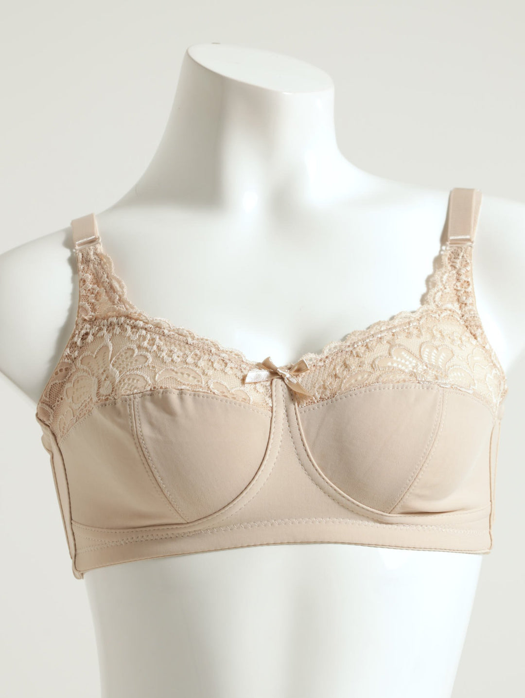 2 Pack Lace Wireless Bra - Beige/Black