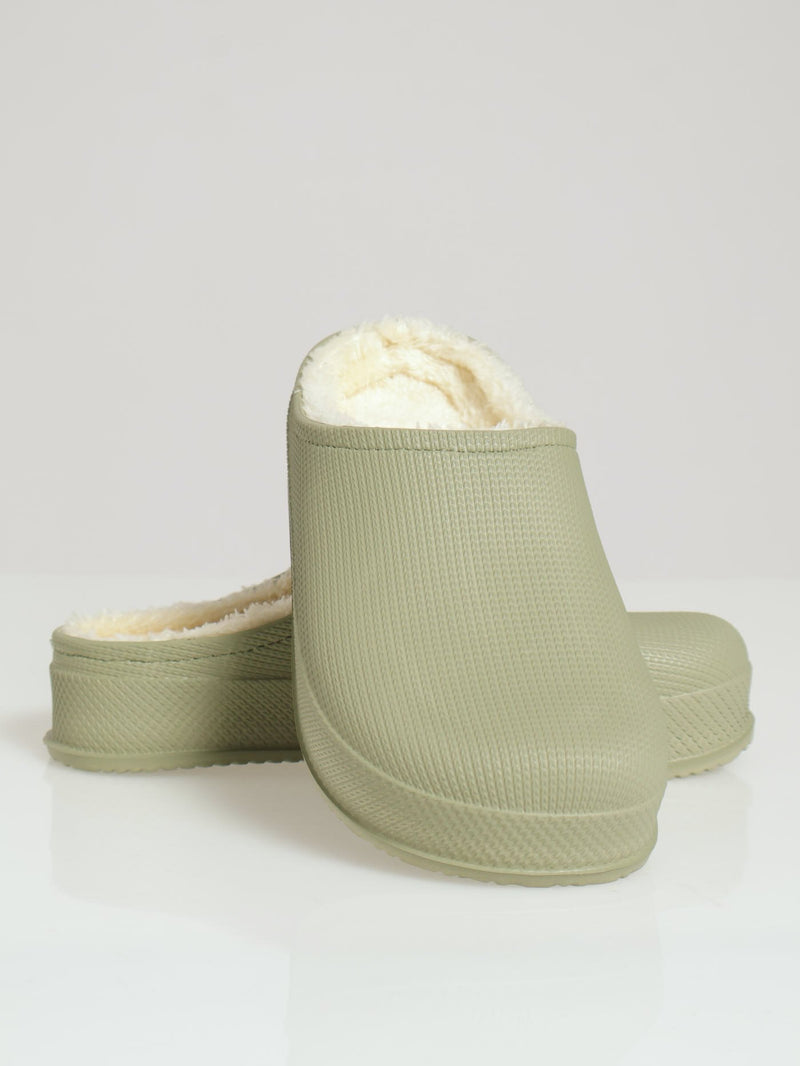 Lined Closed Toe Eva Clog - Sage