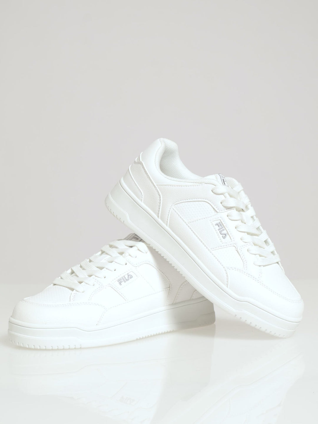 Gemma Platform Panelled Sneaker - White/Grey
