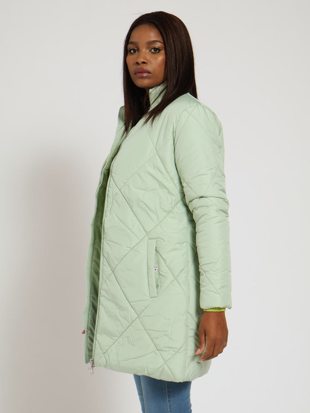 Quilted Puffer Jacket - Sage