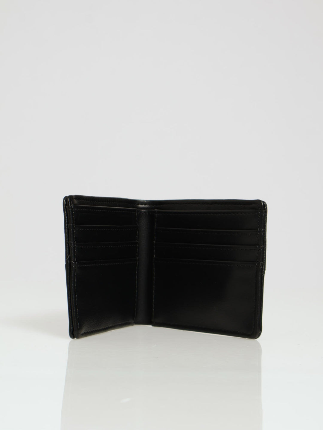 Textured Panel Billfold Wallet - Black