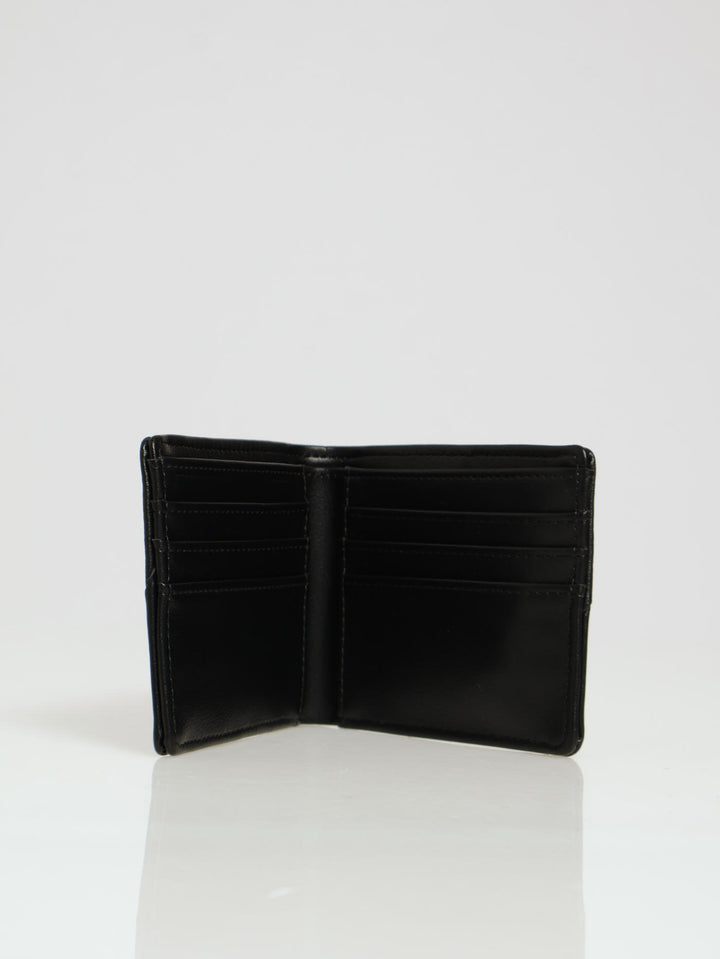 Textured Panel Billfold Wallet - Black