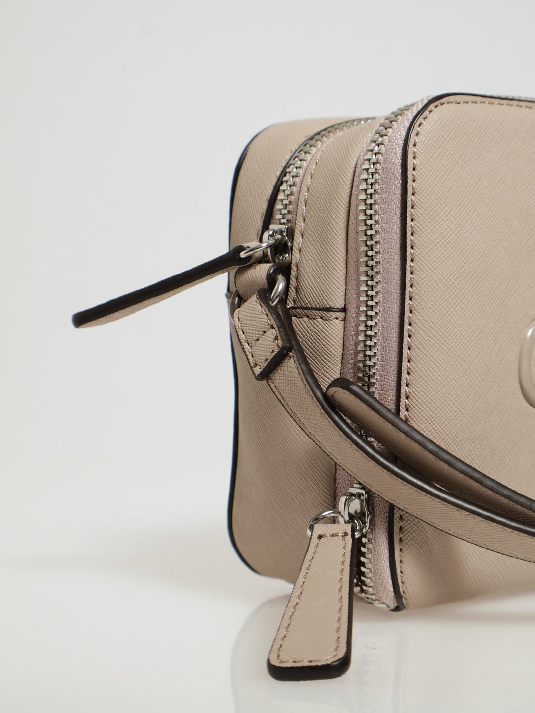 Artemis Mini Double Zip Crossbody Bag - Taupe