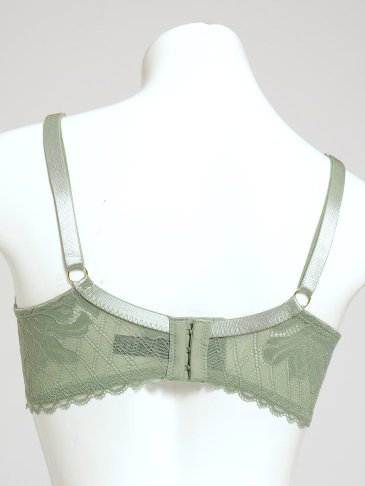 2 Pack Lightly Padded Lace Bra - Sage/Nude