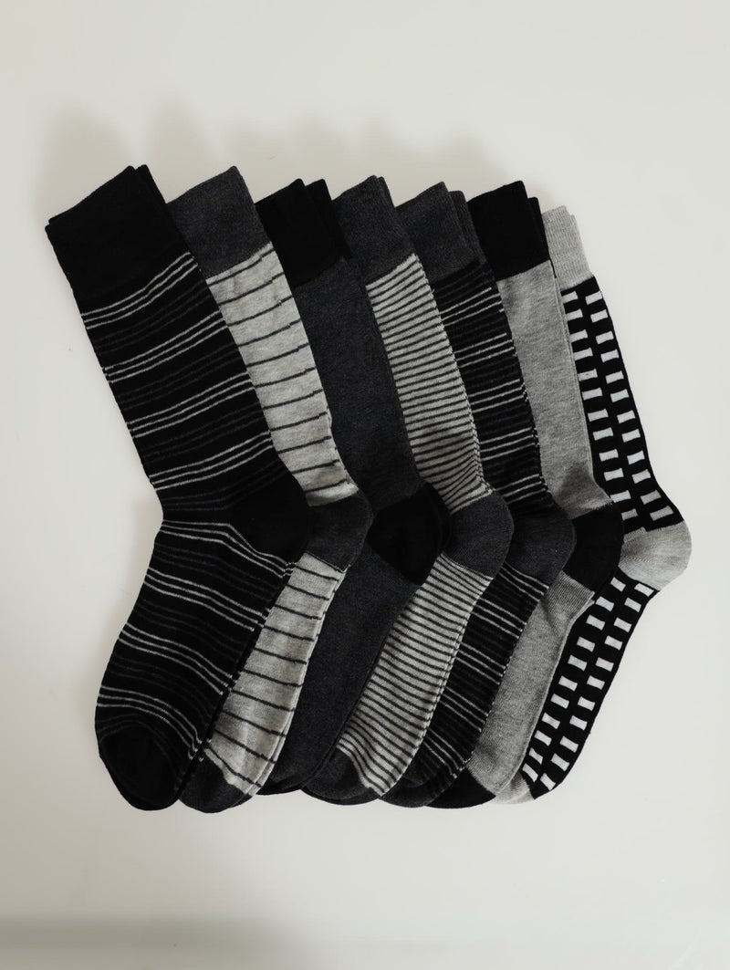 7 Pack Anklet Sock - Grey Melange
