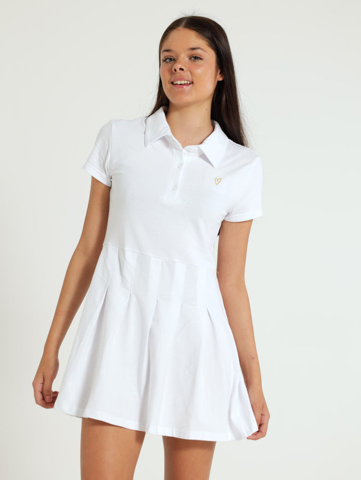 Girls Golfer Tennis Dress - White