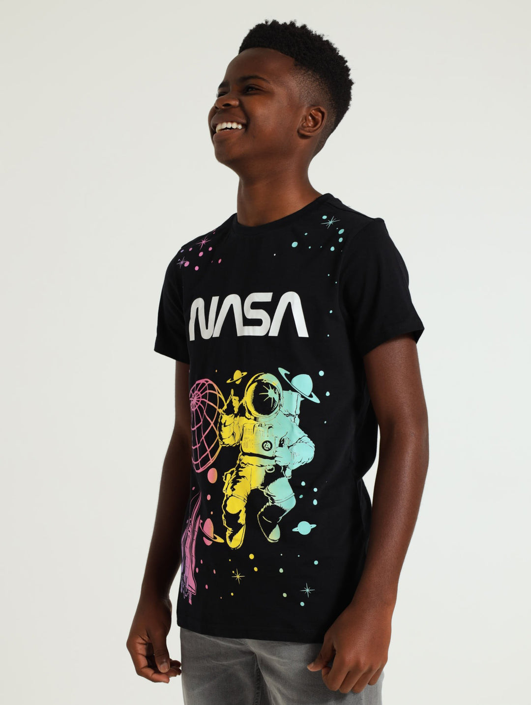 Boys Nasa Space Ombre Tee Black