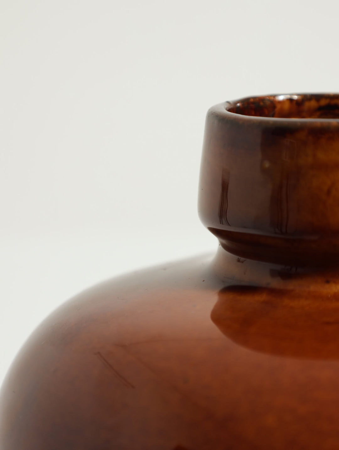 17.5cm Ceramic Crackle Vase - Brown