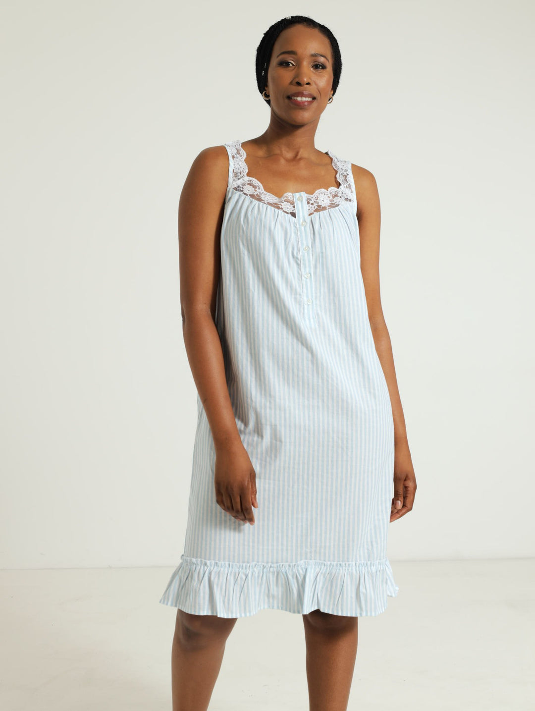 Cotton Nightie - Blue