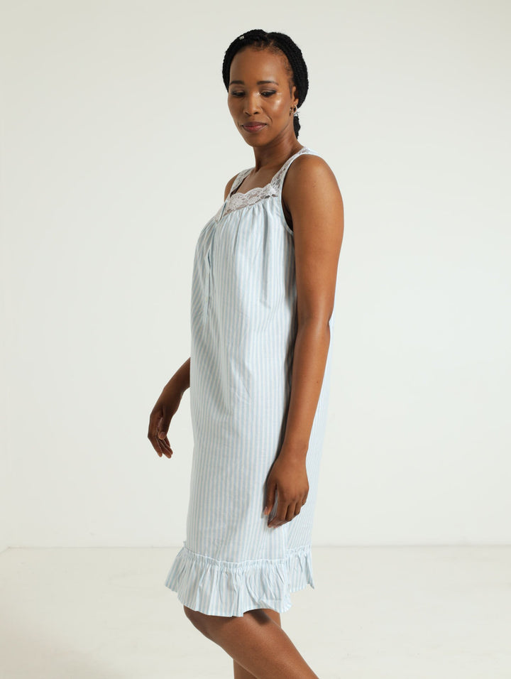 Cotton Nightie - Blue