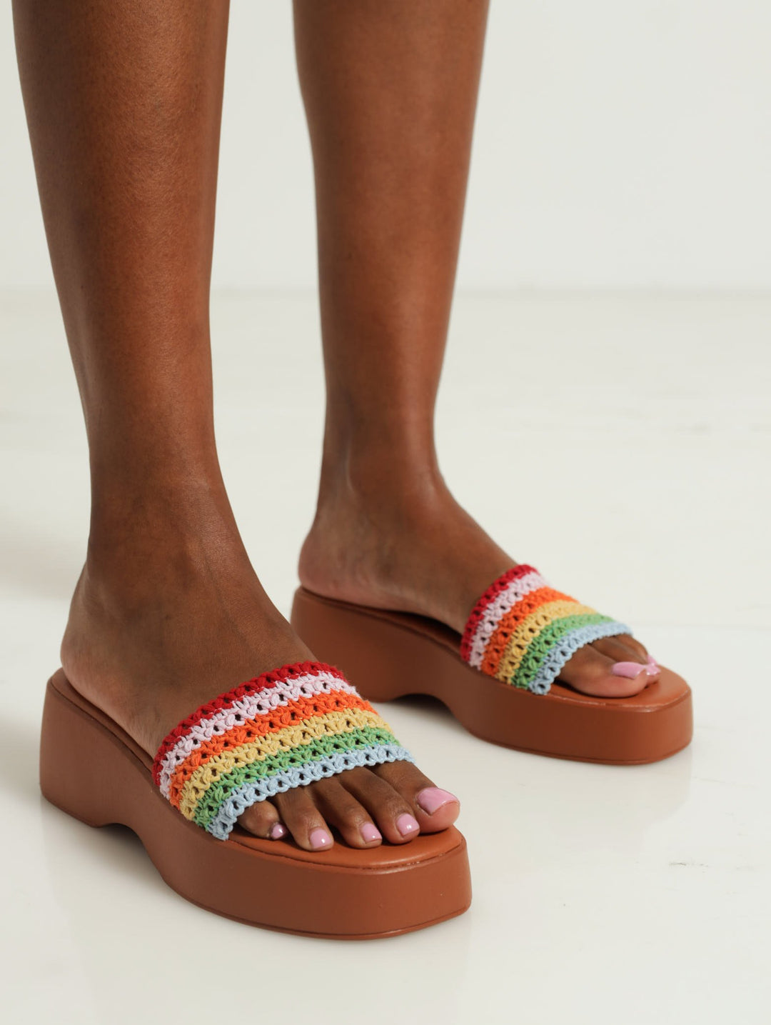 Wood Look Outsole Stripe Mule