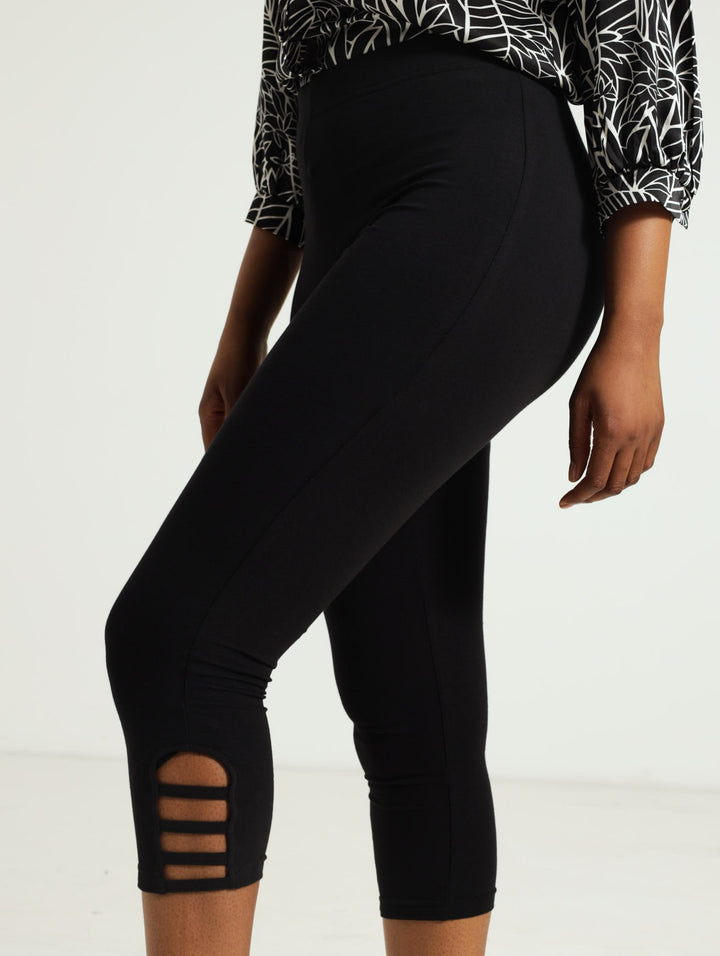 Crop Legging With Cutouts - Black