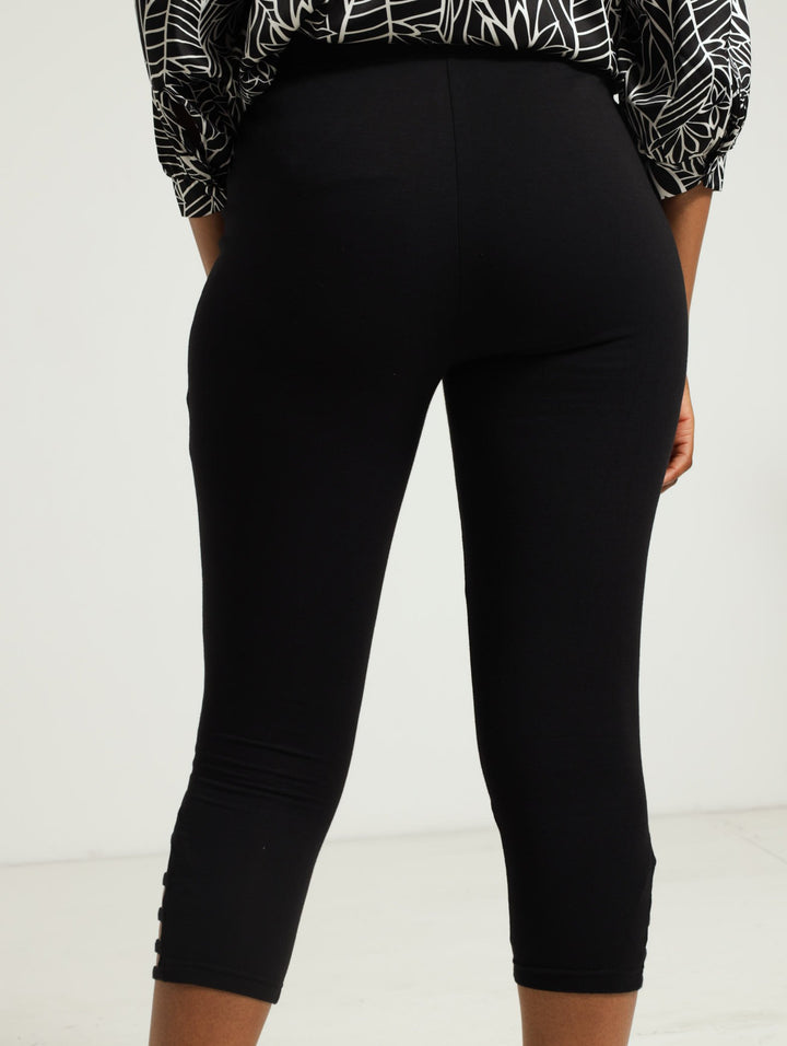 Crop Legging With Cutouts - Black