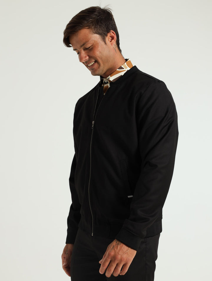 Formal Bomber Jacket - Black