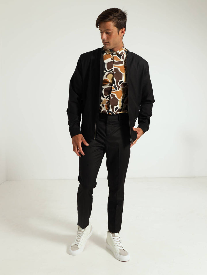 Formal Bomber Jacket - Black