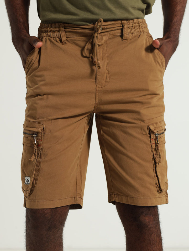 Digby Khaki Cargo Shorts - Brown