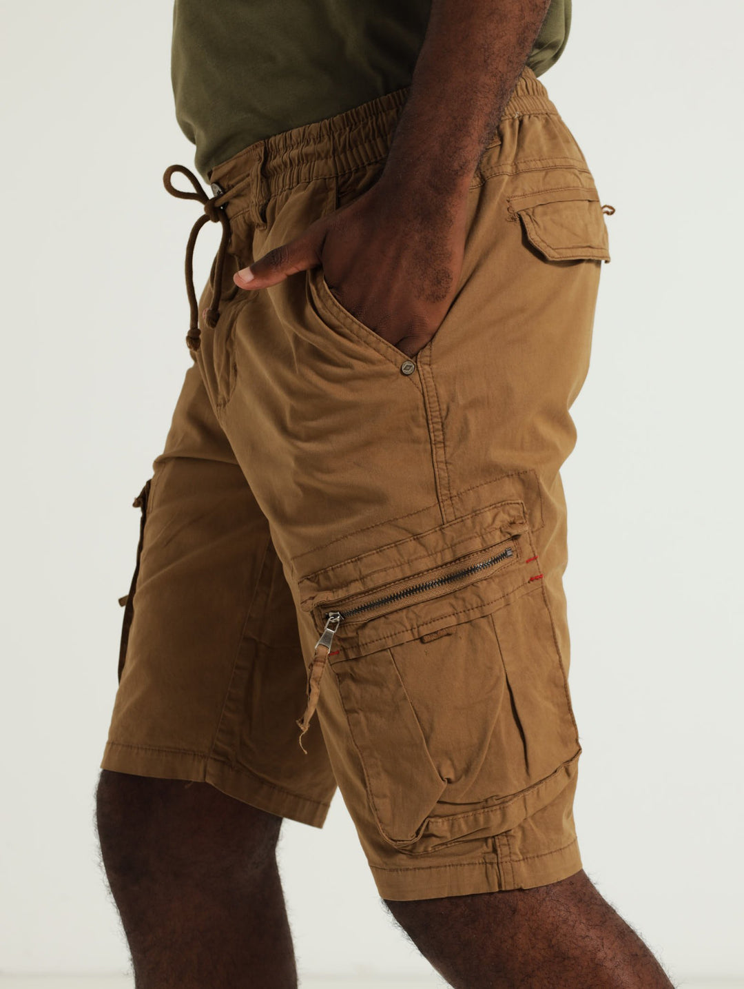 Digby Khaki Cargo Shorts - Brown