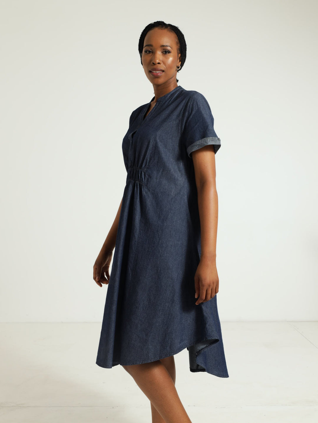 A-Line Denim Dress - Dark Wash Ink