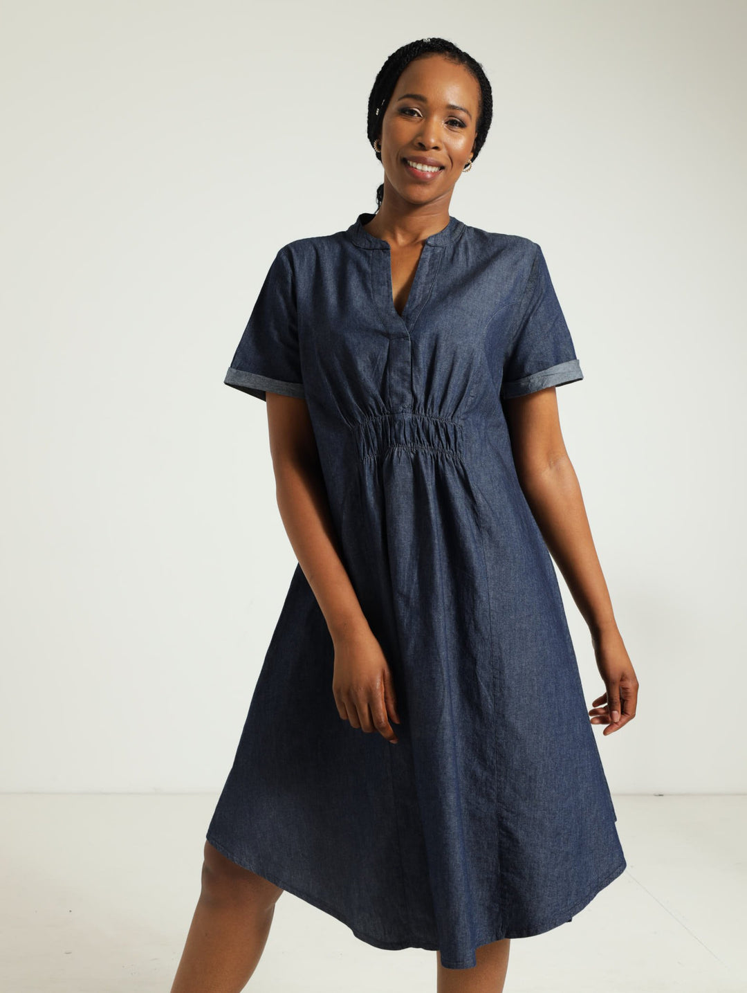 A-Line Denim Dress - Dark Wash Ink