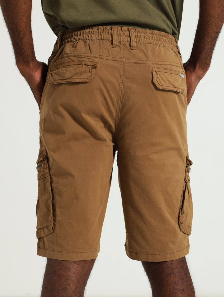 Digby Khaki Cargo Shorts - Brown