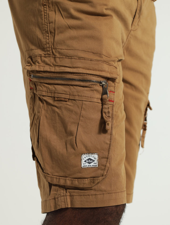Digby Khaki Cargo Shorts - Brown