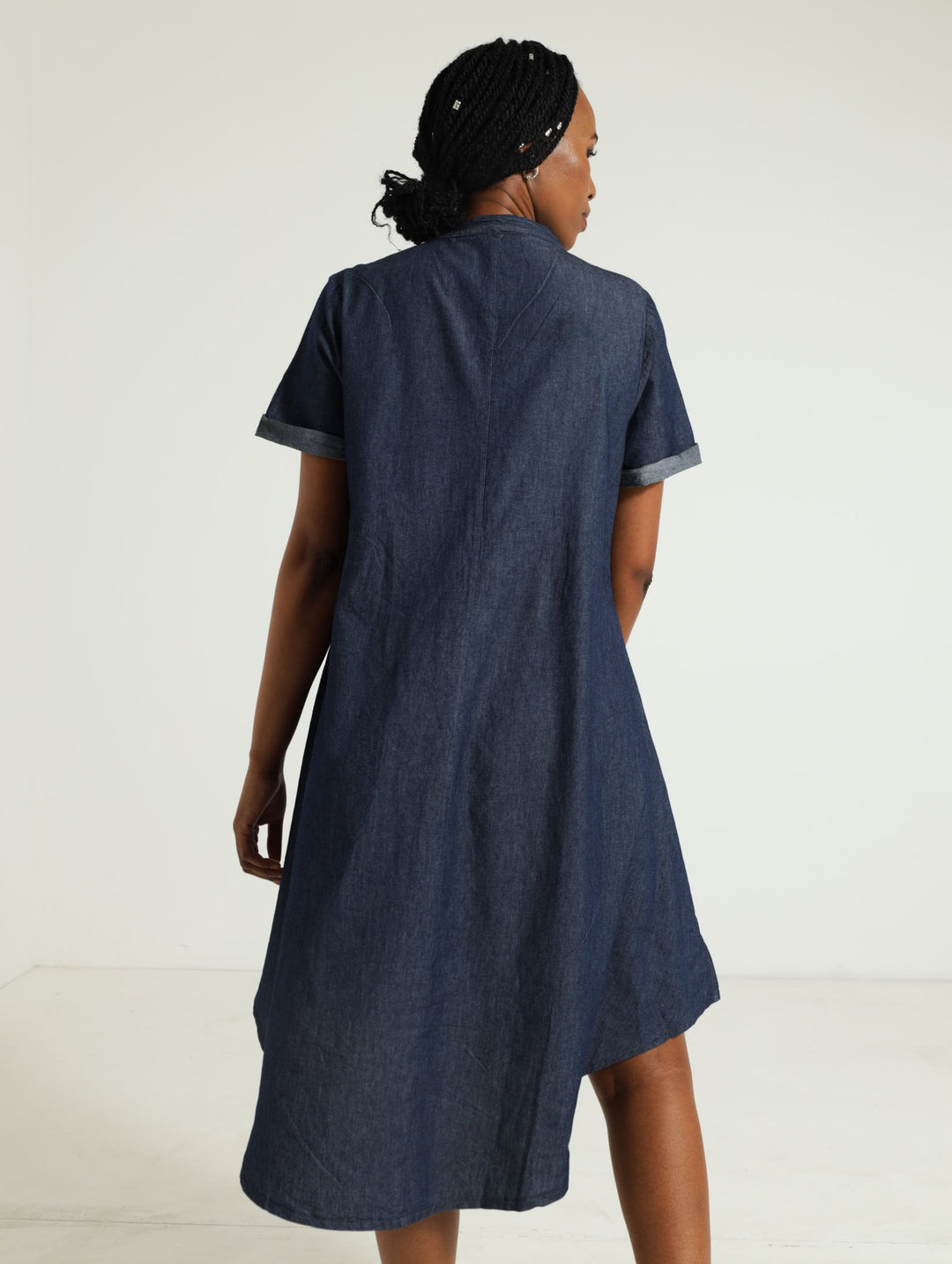 A-Line Denim Dress - Dark Wash Ink