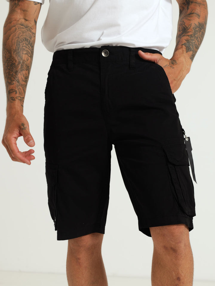 Cassian Cargo Shorts - Black