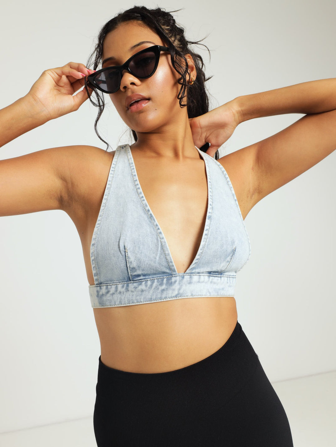 Denim Bralette - Light Blue