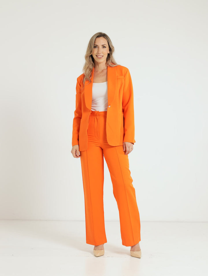 Wrap Belted Blazer - Orange
