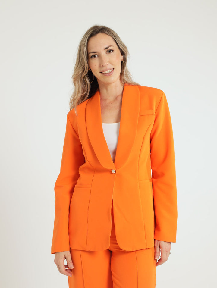 Wrap Belted Blazer - Orange
