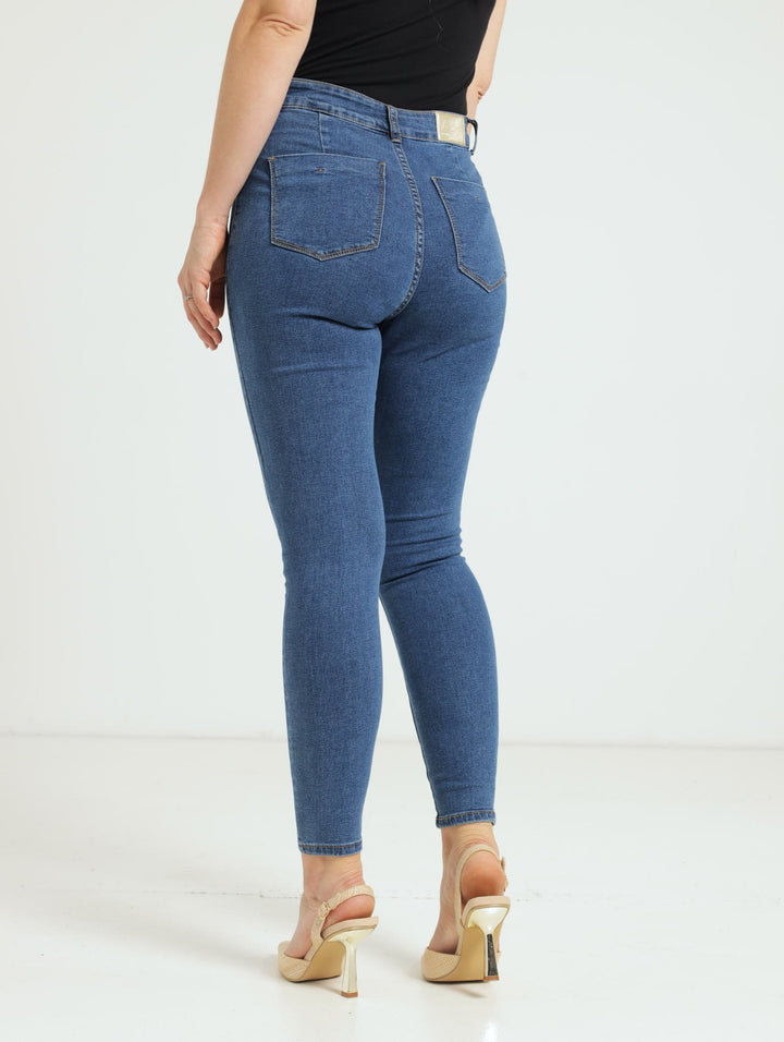 Hi-Waist Jet Pocket Skinny Jean - Dark Stonewash