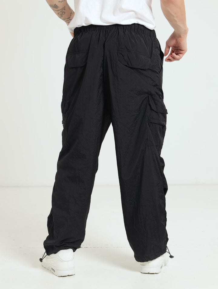 Parachute Cargo Pants - Black