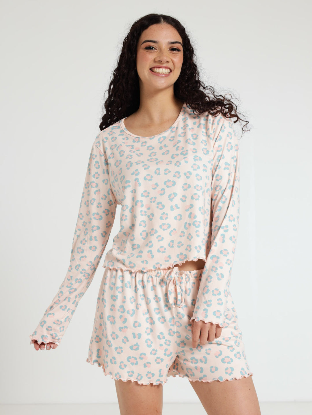 Tee And Short Ditsy Pj Set - Pink