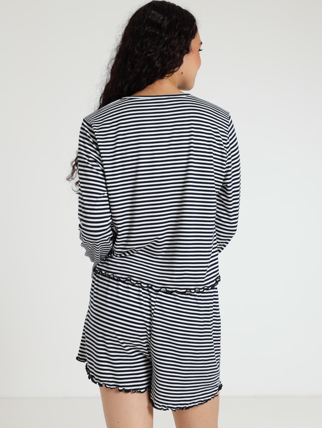 Tee And Short Ditsy Pj Set - Navy/White