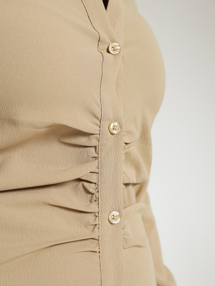 Midi Shirt Dress - Stone