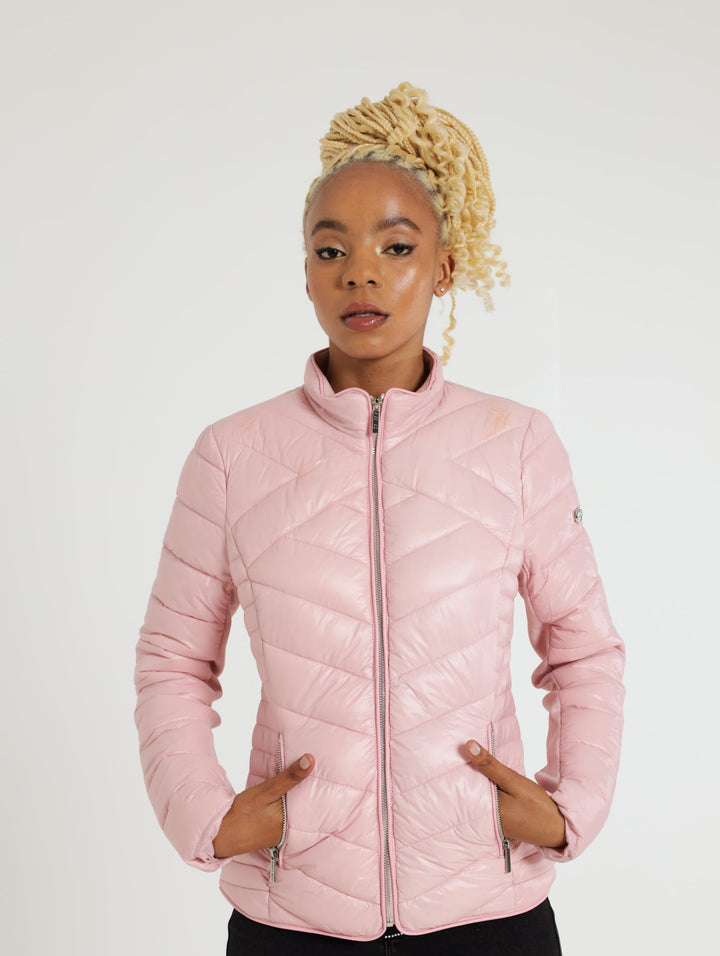 Basic Quilted Puffer Jacket - Pink