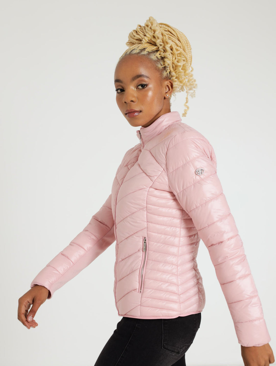 Basic Quilted Puffer Jacket - Pink
