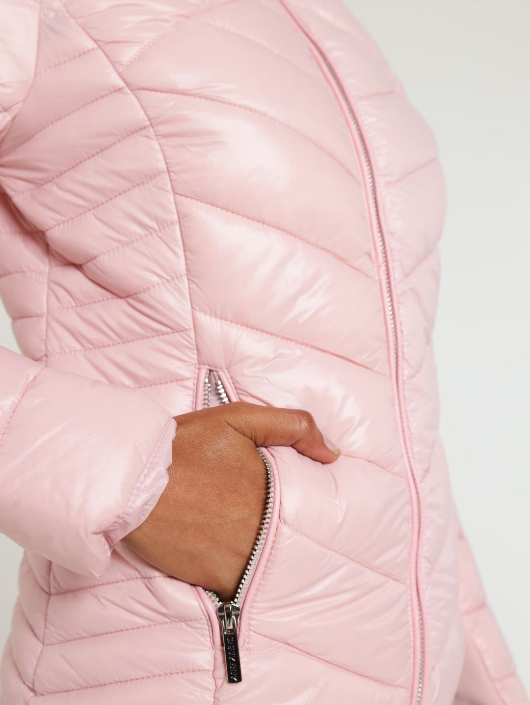 Basic Quilted Puffer Jacket - Pink