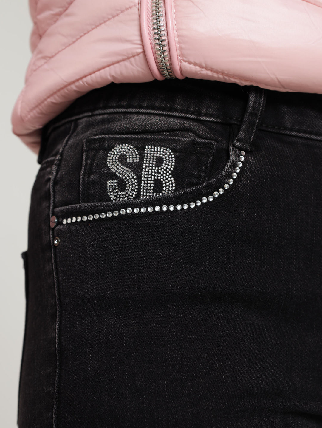 Axel Skiny Denim Jean With Diamante Details - Black