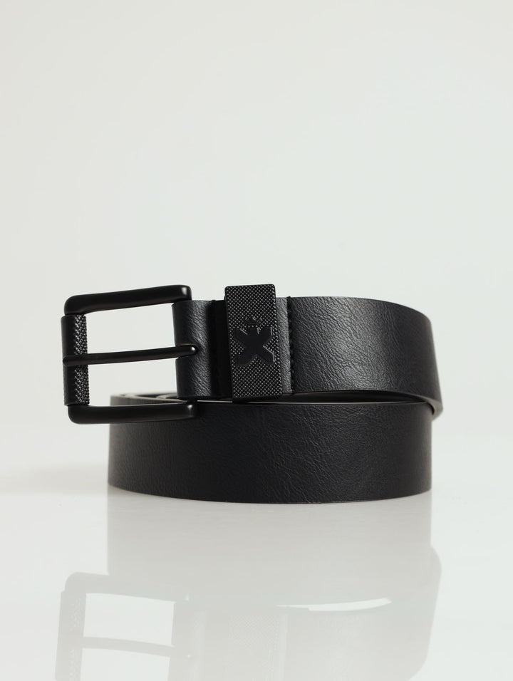 Roller Buckle Casual Belt - Black