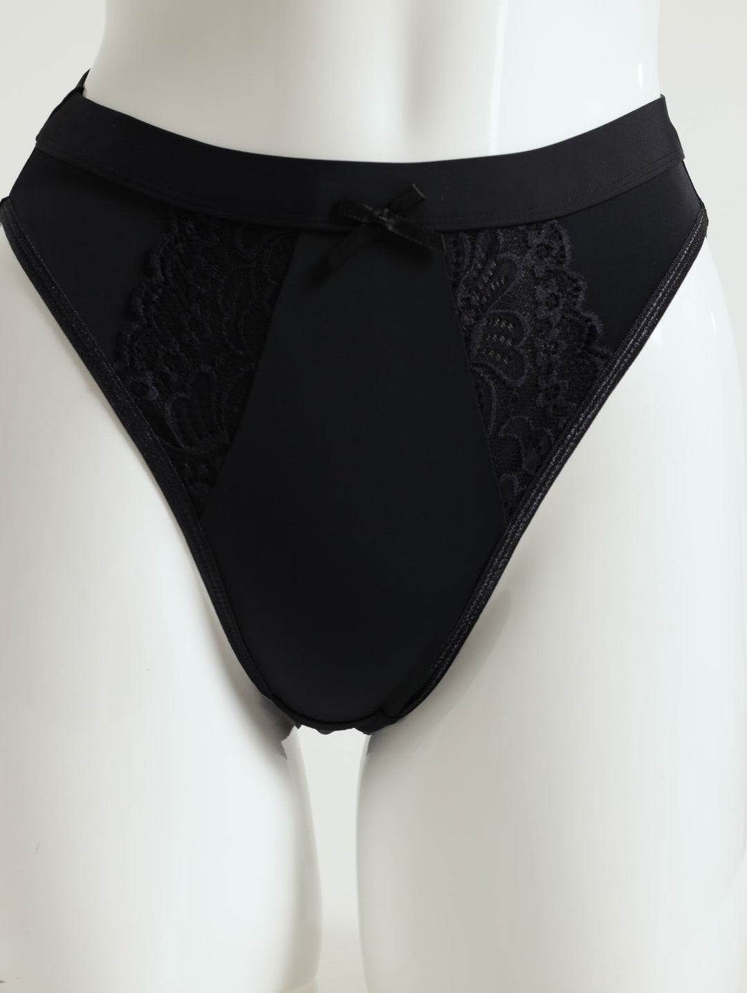 2 Pack Lace Hi-Cut Panties - Mocha/Black