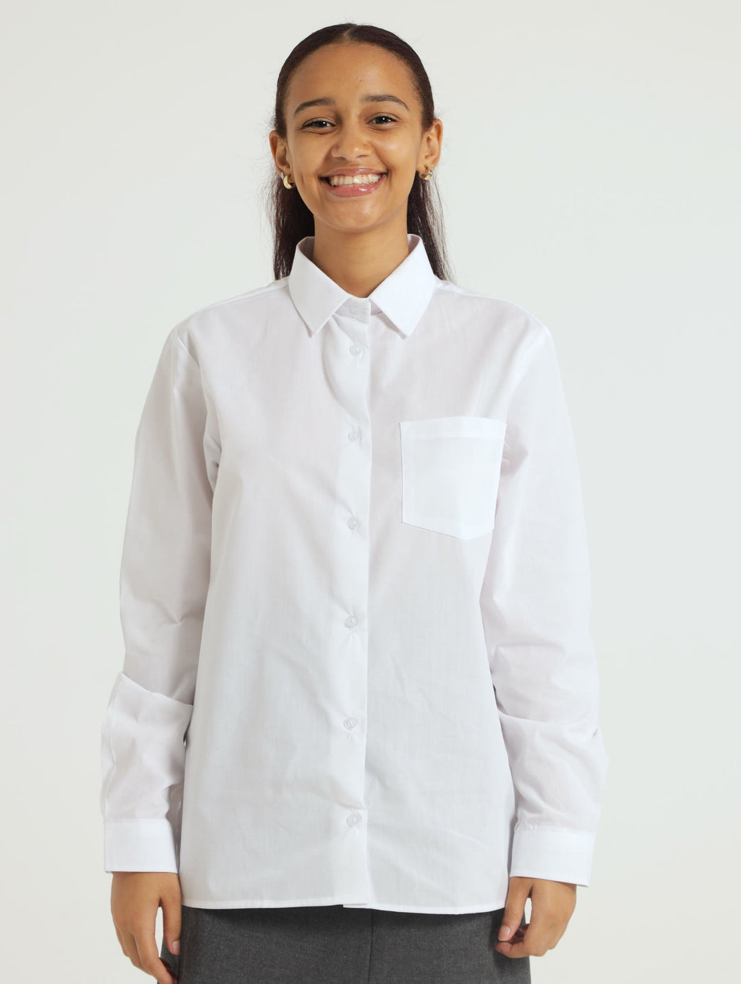 Girls Long Sleeve Shirt - White