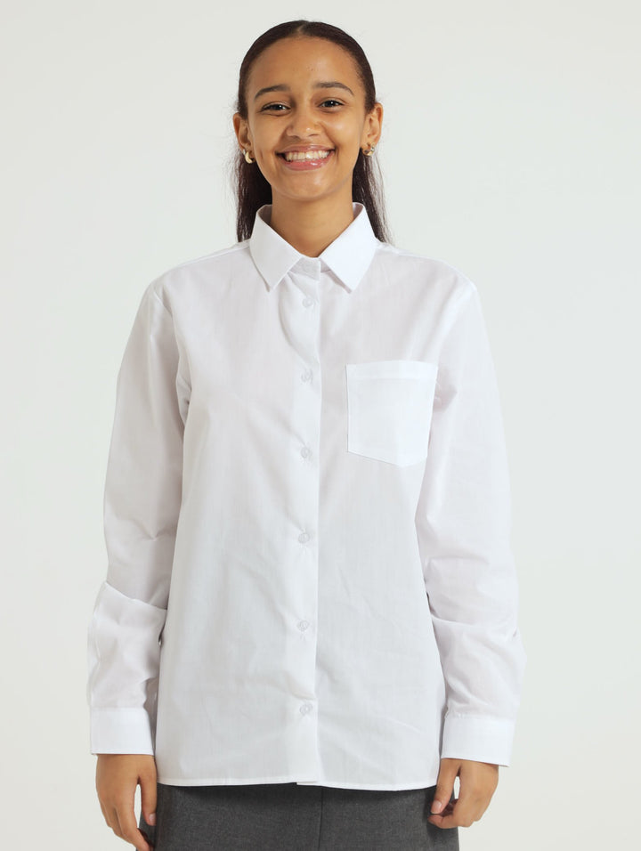 Girls Long Sleeve Shirt - White